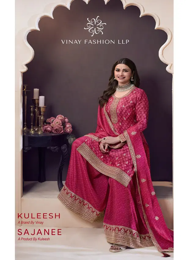 Sajanee By Vinay Kuleesh Chinon Designer Salwar Suit Wholesalers In Delhi